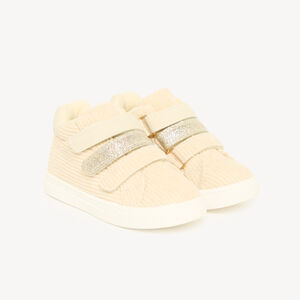 Katoenen velours effect sneakers met drie klittenbandsluitingen voor meisjes. 