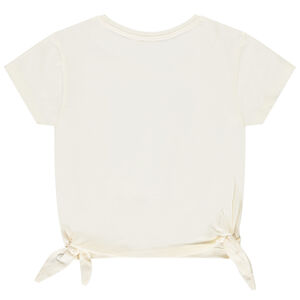 T-shirt manches courtes avec broderie toucan et nouettes fille 