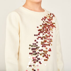 Pull en tricot à gros sequins fille 