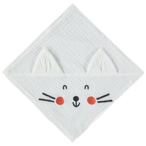 Doudou plat chaton en tétra pour bébé 