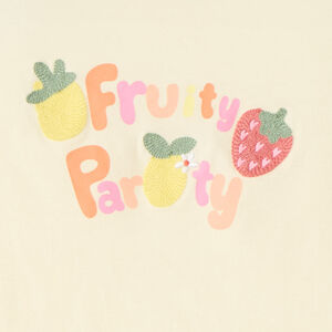 Korte mouwen T-shirt met fruitborduursel voor babymeisjes 