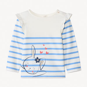 T-shirt met lange mouwen, gestreept, voor babymeisje 