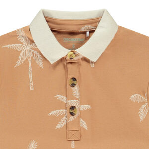 Poloshirt met korte mouwen en palmboomprint voor jongen 