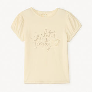 T-shirt manches courtes à cording doré pour fille 