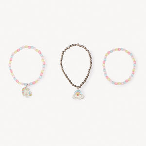 Lot de 3 bracelets élastiques en perles pour fille 