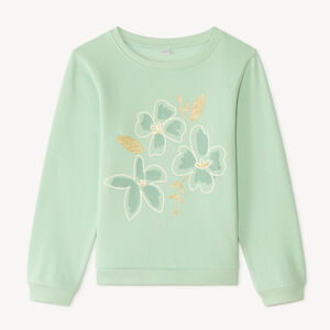 Glitter print fleece sweatshirt for girls 