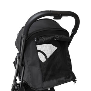 Kinderwagen Aria Plus zwart, volledig verstelbaar met XXL kap en zwenkwielen 