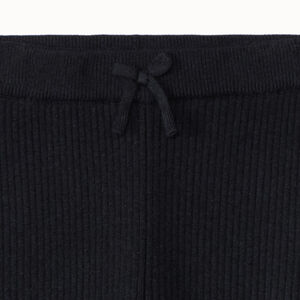 Gebreide effen ribonderbroek met decoratieve strik voor meisjes 