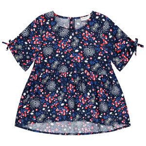 Tuniek met korte mouwen en bloemenprint voor meisjes 