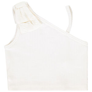 Débardeur maille côtelé avec nœud sur l'épaule pour fille  