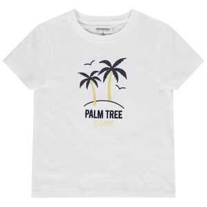 T-shirt met korte mouwen print palmen voor jongen 