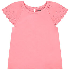 T-shirt manches courtes en broderie anglaise pour bébé fille 