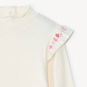 Ondertrui met col met volant en volantmouwen voor babymeisje 