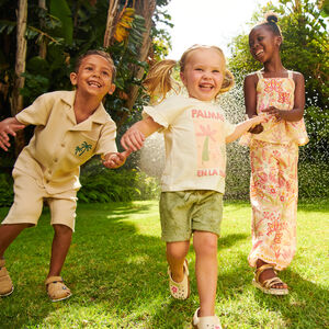 Set van 2 delen t-shirt + short met palmboommotief voor babymeisje 