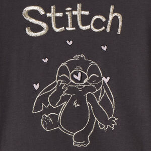 T-shirt met lange mouwen Disney Stitch met geborduurde glitterprint voor meisjes 
