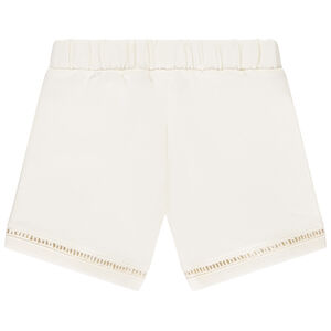 Korte fleece broek met geperforeerde details meisjes 