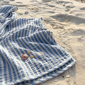 Poncho de bain Gaze de coton Stripe 9/36m Wonder 