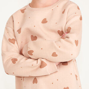Sweaterjurk meisje met hartprint 