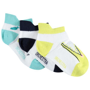 Lot de 3 paires de chaussettes courtes contrastées à renfort 