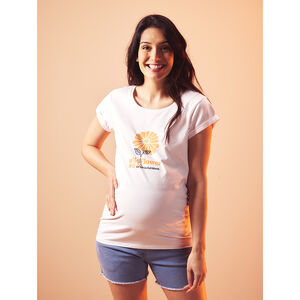T-shirt de grossesse manches courtes print fleur 
