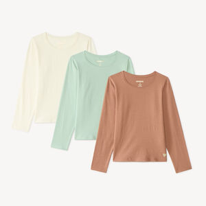 Set van 3 unis meisjes t-shirts met lange mouwen 