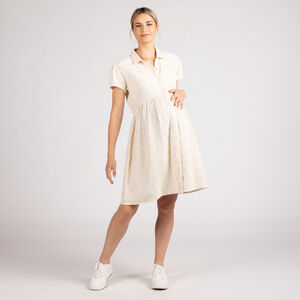 Robe chemise en gaze à cœurs brodés pour femme 