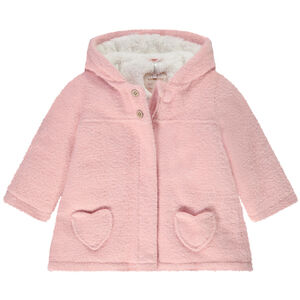 Manteau en drap de laine avec poches cœur pour bébé fille 