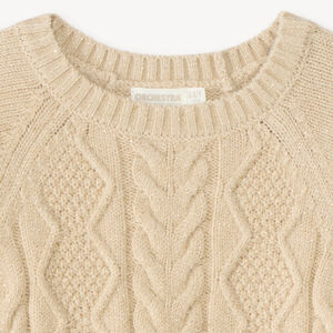Meisjestrikpullover met kabelpatroon 