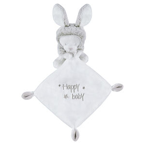 Knuffeldoekje van fluweel met pluche konijn 