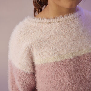Trui in gebreid bont en colour block effect voor meisjes 