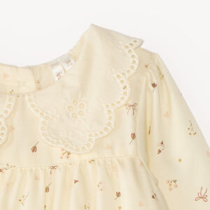 Robe fleurie bébé fille à col broderie anglaise 