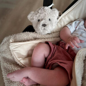 Peluche musicale tête d'ours Lou - à piles AAA - Ecru 