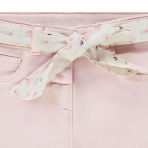 Rechtdoorlopende jeans met een gedrukte strikceintuur voor babymeisjes 