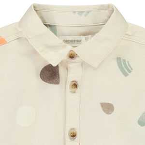 Lange mouwen overhemd van stof met arty print voor jongens 