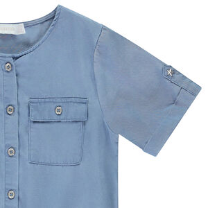 Effen serge combishort voor meisjes 