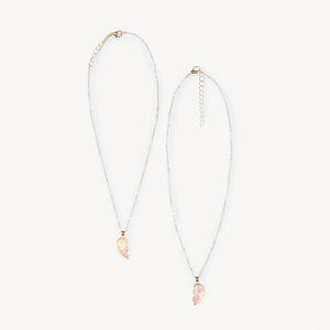 Set van 2 iriserende harthelften kettingen voor meisjes 