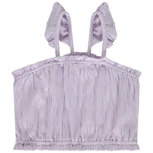 Crop top smocké à bretelles volantées pour fille 