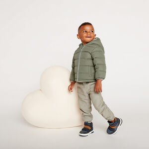Donsjas met kap en microfleece voering voor babyjongens 