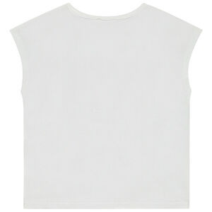 T-shirt sans manches forme boîte motif fantaisie fille 