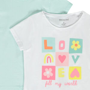 Lot de 4 t-shirt manches courtes fantaisie pour fille 