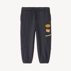 Pantalon de jogging bébé garçon doublé velours avec patch skate 