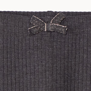 Legging côtelé avec nœud fantaisie pour fille 