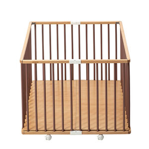 Parc pliant évolutif Gaby coloris vieux rose/bois 