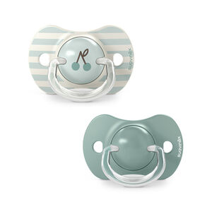 Lot de 2 sucettes silicone SX Pro 18M+ Birdies vert 