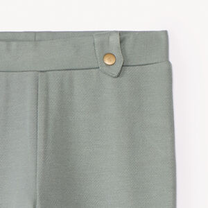 Legging in sergé effen kleur met elastische taille en decoratieve lussen voor meisjes 