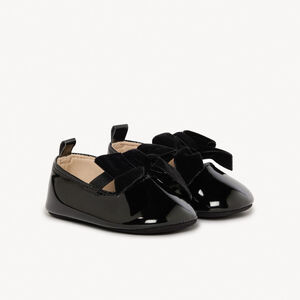 Babies vernis à nœud en velours pour bébé fille 