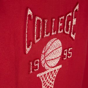 T-shirt met lange mouwen en basketbalprint in relief voor jongens 