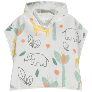 Badcape met capuchon in jungleprint voor babyjongen 