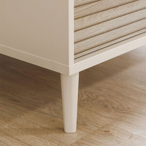 Bibliotheek met 6 compartimenten + lade Eefje Kasjmier Beige/Groovy Eikenhout 