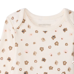 Set van 3 bodies met lange mouwen voor babymeisje met verschillende sluitingen volgens leeftijd 